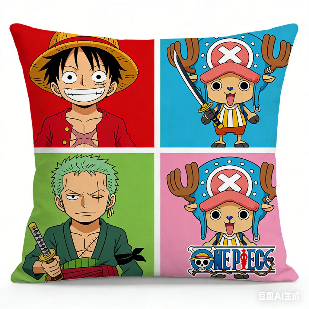 One Piece Pillow Cover Anime Fan Favorite Character Print Decorative Pillowcase for Bedroom Living Room and Anime Enthusiasts