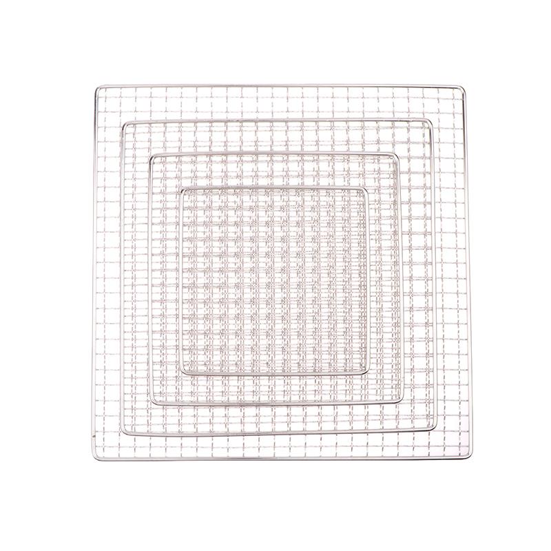 Stainless Steel Camping Grill Rack Grate Mesh Pads Portable Square Grilling Net Fire Cooking Outdoor Traveling Picnic Bbq Pad