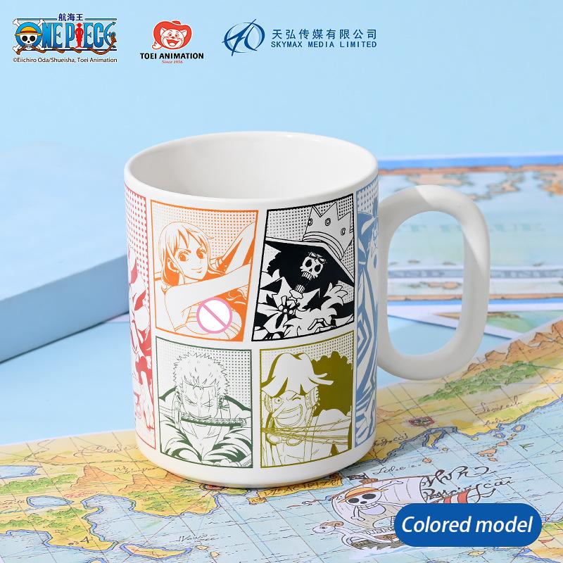 

1pc Official One Piece luffy/Zoro/Chopper/Straw Cap Crew Ceramic Mug featuring Non-slip Matte Foundation Full Colour or Single Tone Present