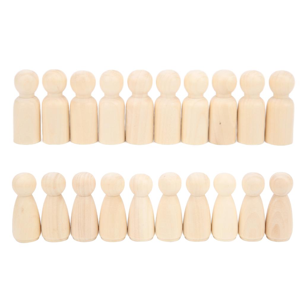 20 Stück Holzklammern 55mm DIY Handgefertigt Klein Attraktiv Unfertige Bastelarbeiten Puppe für Ornamente