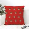 Square Cartoon Festive Print Pattern Pillow Case Linen Pillow Case Sofa Home Decor Cushion Cover Cushion Cove