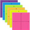 Graph Paper Sticky Notes Set, 6 Pastel Colors, 4x4 Inch Grid Pads, 20x20 Squares, 50 Sheets Per Pad, 4mm Grid Lines, Math Coordinate Plane Notes for
