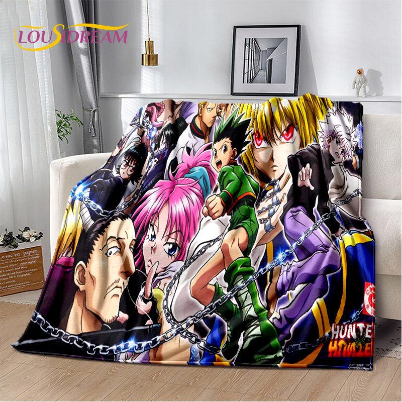 Anime Hunter×Hunter HxH Cartoon puha plüss takaró, flanel takaró kidobó takaró nappaliba hálószoba ágy kanapé piknik huzat