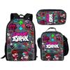 Freitagabend Funkin 3-teiliges Set für Kinder und Grundschüler, Rucksack mit großem Fassungsvermögen, Brotdose, Federmäppchen