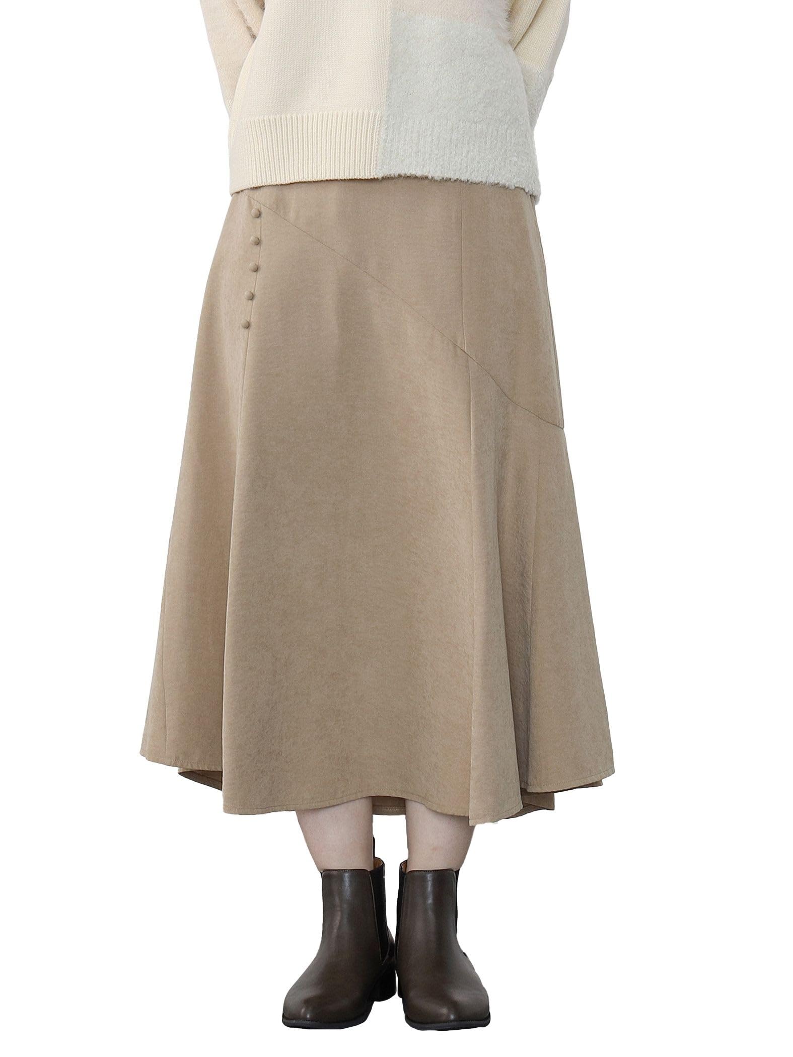 

Skirt Asymmetrical Switching Flare Skirt BEIGE M [Beams Heart] Women s