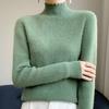 New Autumn and Winter Lace Half-turtleneck Sweater for Women Andy Velvet Skin-friendly Warm Base Top Slim and Age-reducing Sweater