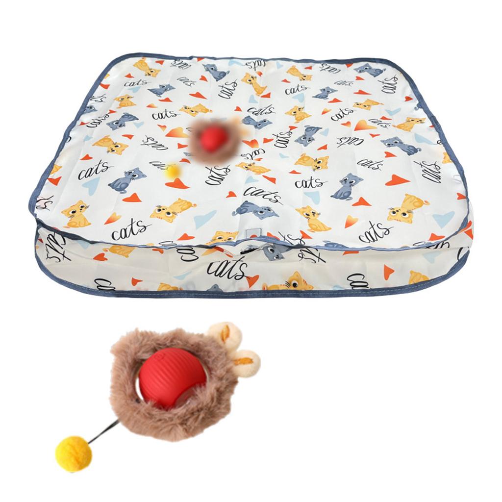 Tappetino Gioco Interattivo da 28 Pollici con Palline Giocattolo per Gatti Ricaricabili Attivate dal Movimento Palline Giocattolo Automatiche per Gattini Divertimento