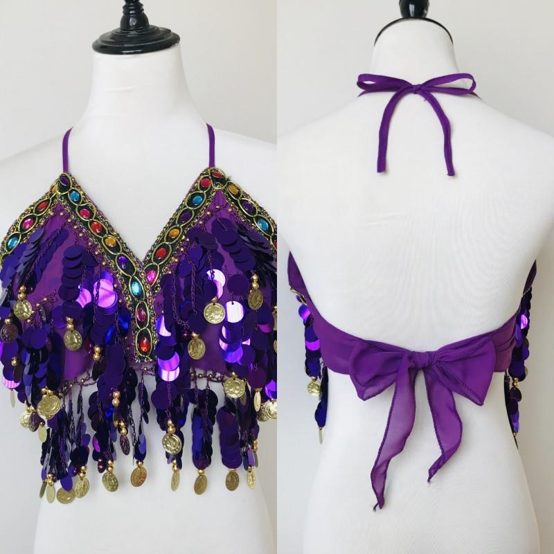 Женский укороченный топ для танца живота с кисточками — фото 7