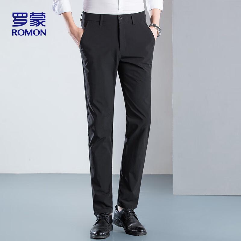 ROMON Men's Business Casual Stretch Trousers