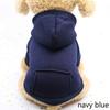 Pet Autumn and Winter Sports Jacket Warm Dog Clothes with Pockets Solid Color Fleece Hoodie