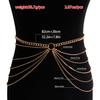 European and American Jewelry Sexy Geometric U-shaped Body Chain, Exaggerated Personality Multi-layer Rhinestone Chain Fringed Waist Chain for Women