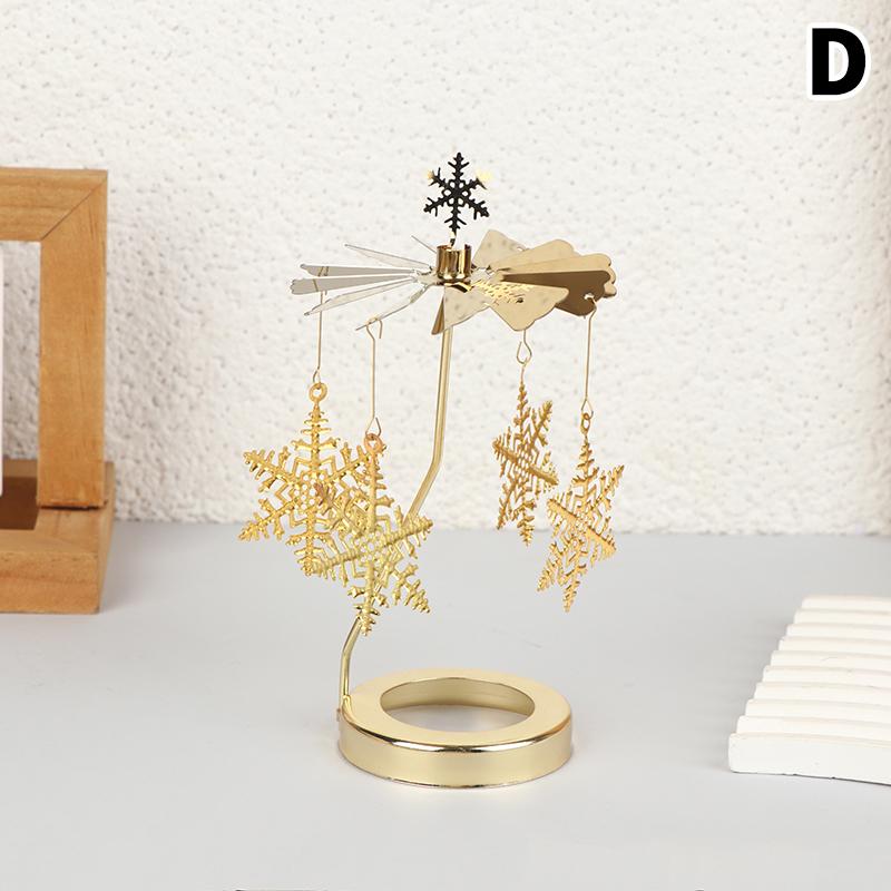 Romantic Creative Metal Hot Rotating Candle Holder Lamp Gold Christmas Candle Holder Home Party Wedding Party Candle Holder