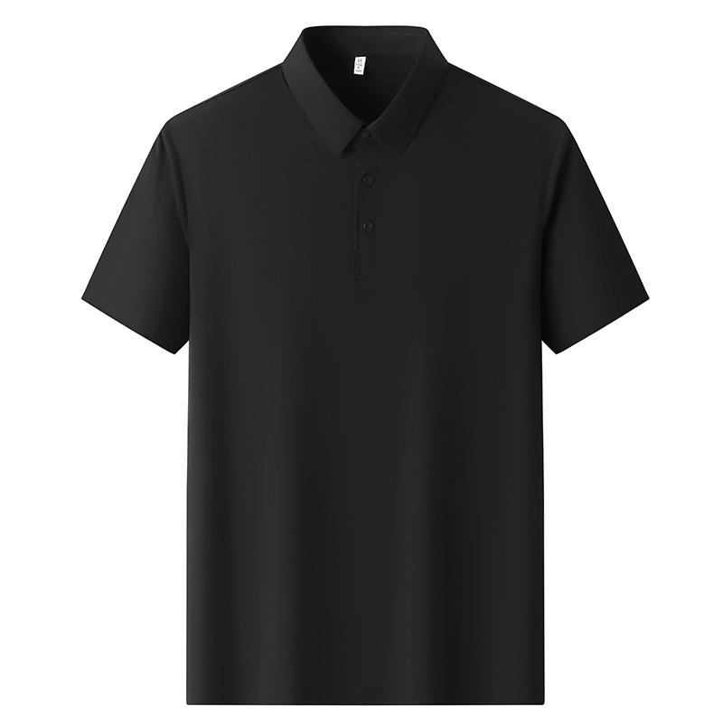 2025 New Summer Men's Lapel Solid Color Short-sleeved T-shirt Absorbent Quick Drying Polo Shirt