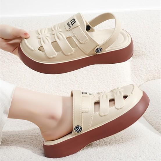 

Женские модные повседневные сандалии на плоской подошве слипоны с закрытым носком и пряжкой 37 хаки