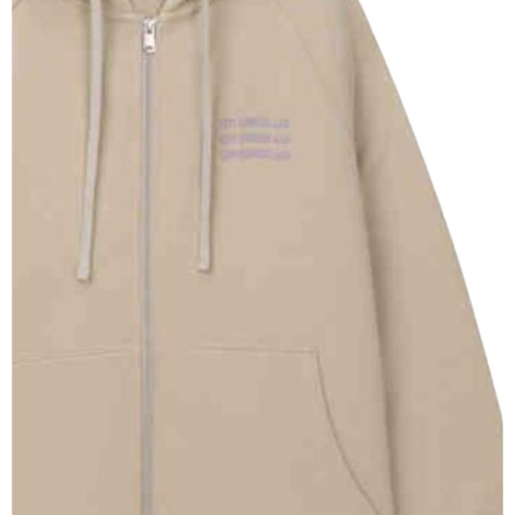 Levis Simple Comfortable Versatile Loose Hooded Drawstring Long Sleeve Sweatshirt Women sweatshirt Oatmeal 0016N-0000