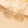 Salircon Neue Metall Schlangenförmige Spiral Ohrringe Trend Gold Farbe Punk Frau Stecker Ohrstecker Statement Ohr Accessoires