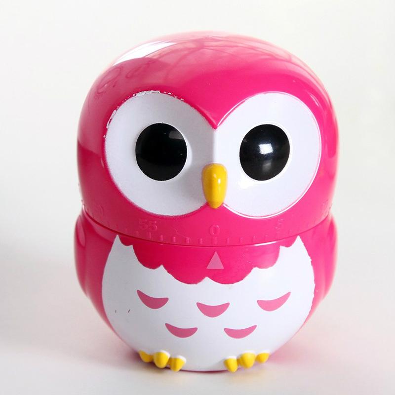 Cartoon Owl Learning Mechanical Time Timer 60 Minutes Kitchen Cooking Oven Mechanical Timer Countdown Clock Home Decor