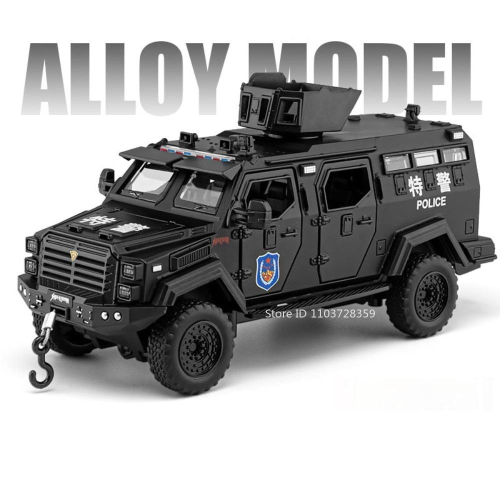 1:32 Modell Eroberer Säbelzahntiger Gepanzertes Fahrzeug Spielzeug Legierung Druckguss Rückziehfunktion Türen zu öffnen Geräusch Licht Geländefahrzeug Modelle für Jungen black