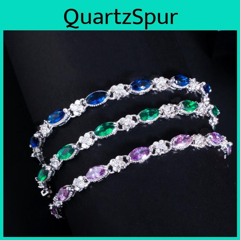 Cubic Wwj Royal Blue Trendy Zirconia Tennis Bracelet