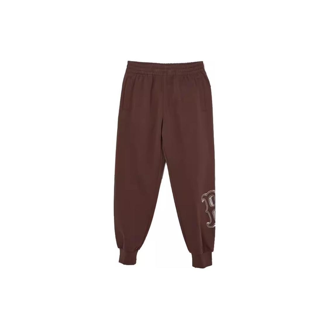 MLB Knitted Sweatpants Unisex Dark Brown Moderate Cuffed Pants 3APTB0434-43BRD XS