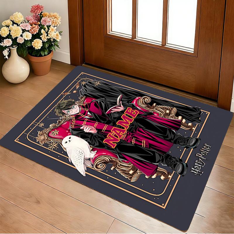 Custom Name Owl Letter Living Room Non-Slip Area Rug Soft Carpet for Bedroom Kids Playroom Sofa Office Home Decor Doormat