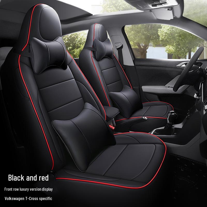 Volkswagen T-Cross All-Season Leather Seat Cushion - Full Surround, Five-Seat Fit.
