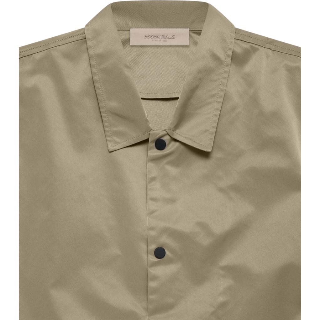 Fear Of God Essentials SS22 Coaches Jacket With Solid Color Logo And Windproof Buttons Unisex Outerwear Oak-Brown FOG-SS22-079