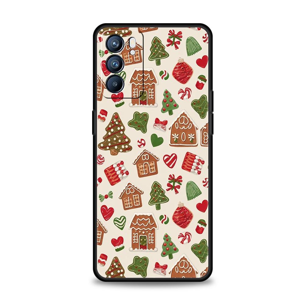 Cartoon Christmas Phone Case For Oppo Reno13 Reno12 Reno11 F Reno10 Pro A54 5G Find X5 A53 A52 A9 A17 A78 4G A79 A80 A98 Cover