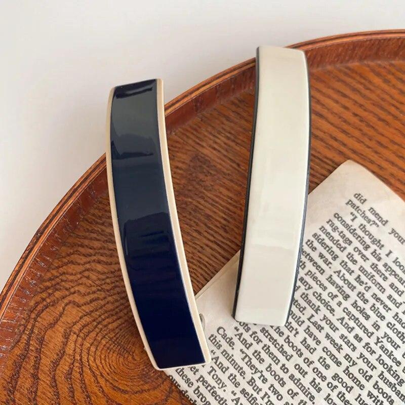 Elegantní acetátová jednobarevná pružinová spona Vintage Jednoduchá spona do vlasů na culík Vlasová spona Sponky do vlasů Ženy Vlasové doplňky Dárek