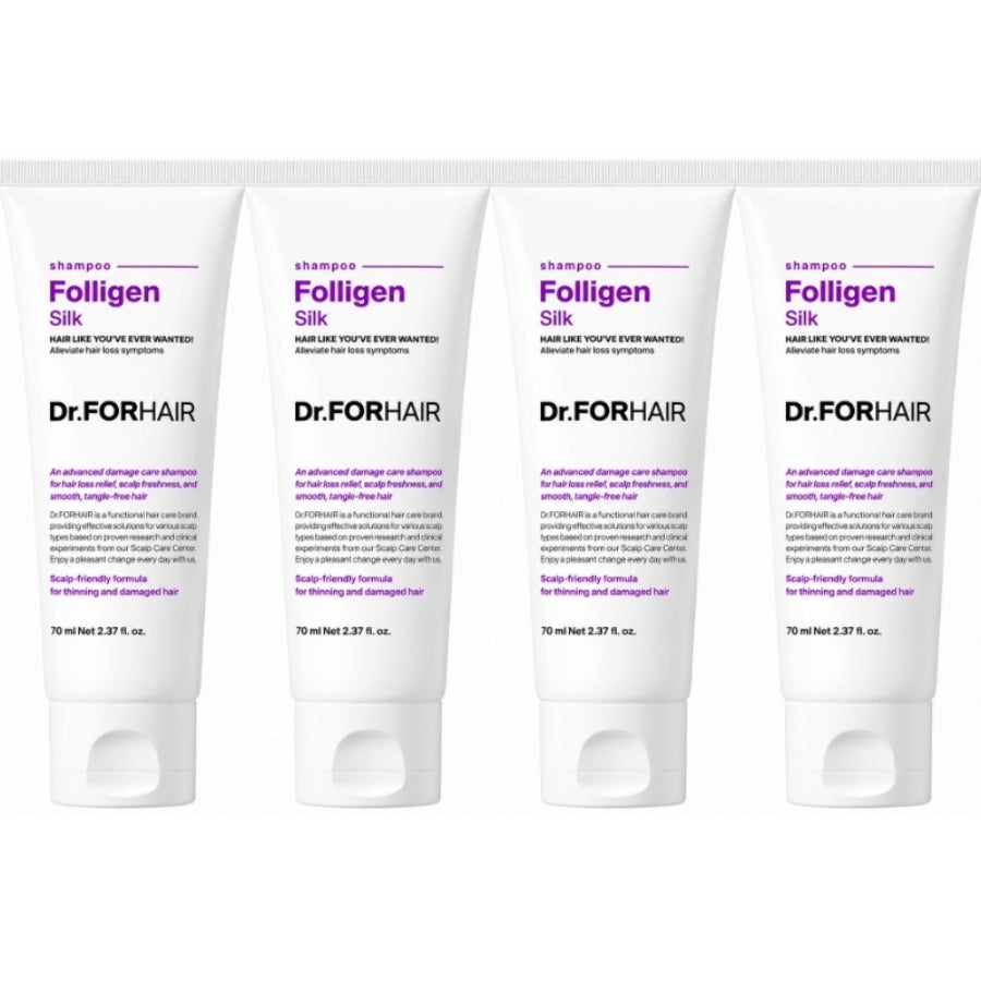 Dr.ForHair Folligen Silk Shampoo 70ml*2Pcs/4Pcs