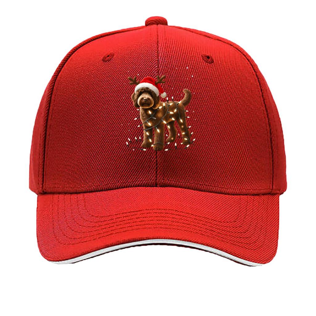 Chocolate Doodle Christmas Tracksuit Dog Sandwich Baseball Cap Sun Cap Outdoor Workouts Hat