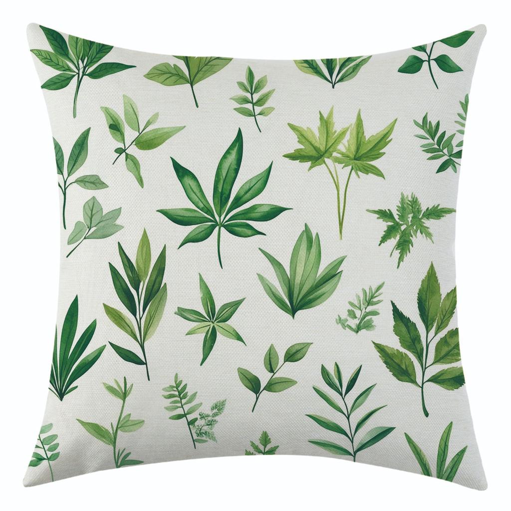 New Fresh Plant Leaf Series Pillowcase for Holiday Decoration and Car Cushion Cover
