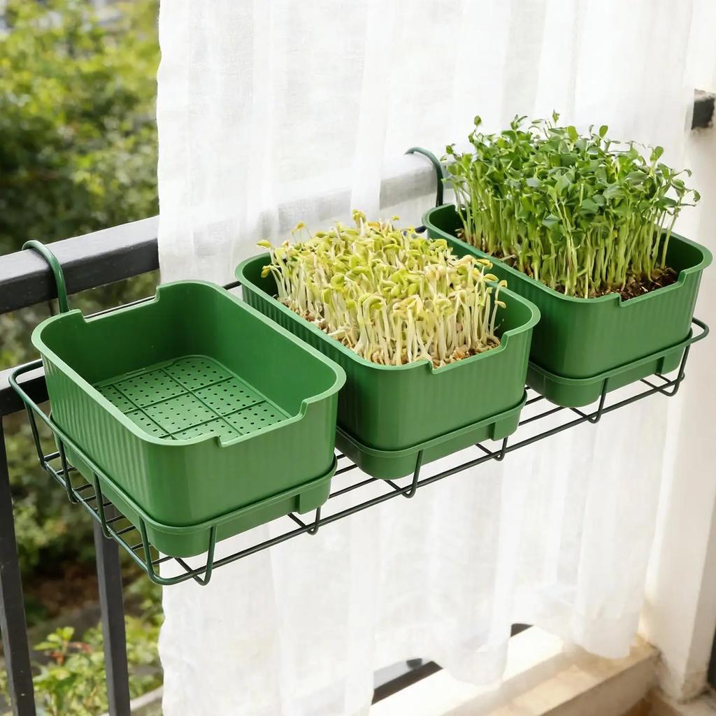 1/2/3x Seed Sprouter Tray with Cover Sprout Dish Growing Pot Seed Germination Tray Soilless Cultivation Germination Nursery Tray