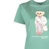 Polo Ralph Lauren Bär-Print Rundhals Kurzarm T-Shirt Damen Tops Grün 211892607-001