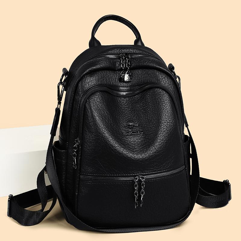 PU Backpack Women's Outdoor Travel Backpack Multi-function Shoulder Bag