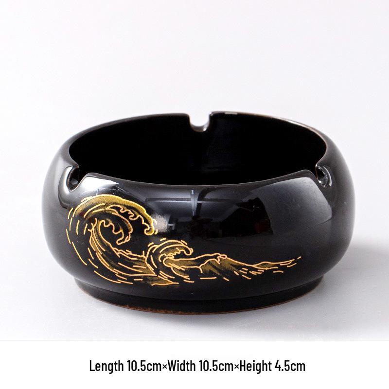 Large Vintage Ceramic Ashtray: Luxury Retro Decor for Home or Office