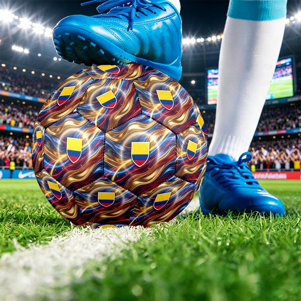 Kolumbien Fußball Bedruckt Größe 5 Fußball Ball Verschleißfest Standard Erwachsenen Trainingsfußball Fan Geschenk für Indoor Outdoor Spiel Sport