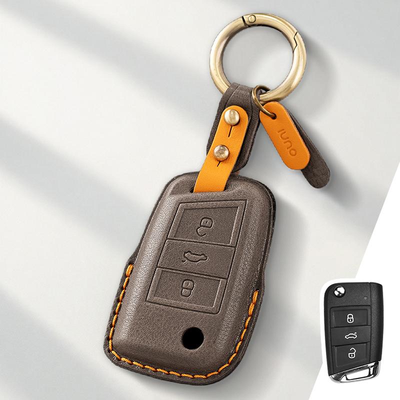 

Натуральная кожаная защита для Volkswagen VW Polo Golf 7 MK7 Tiguan Passat Чехол для ключа Брелок