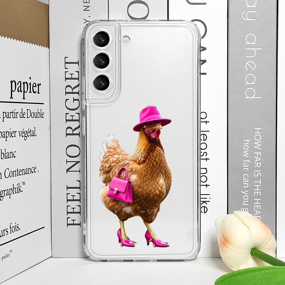 Funny Cartoon Fighting Duck Chicken Transparent Phone Case for Vivo 50 Lite V30 V27 V25 V23 Pro Y36 Y29 Y76 Y75 Y100 Soft Cover