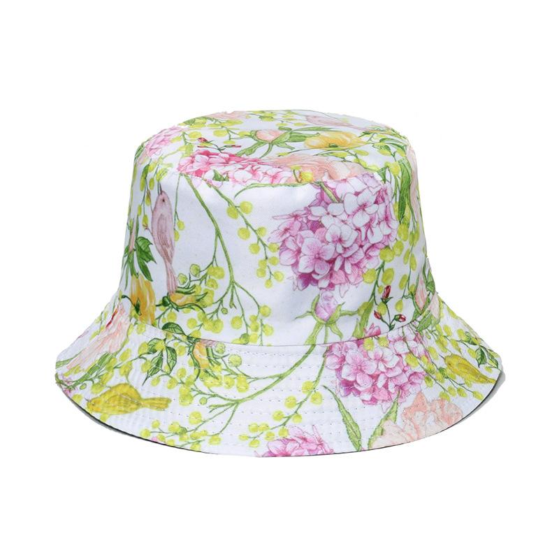 Unisex Vegetables Fruits Print Bucket Hats For Women Girls Summer Double-Sided Foldable Panama Sun Hat Fruit Bob Fisherman Caps