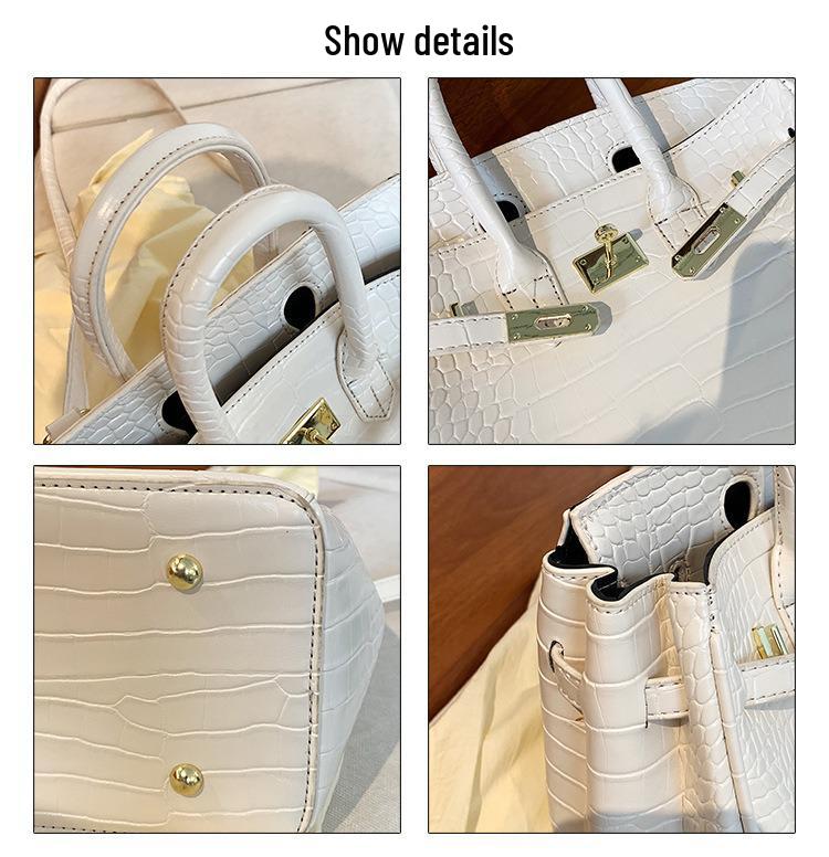 Σικ Γυναικεία Τσάντα Kelly με Μοτίβο Κροκόδειλου - Στυλάτος Ευρωπαϊκός & Αμερικανικός Σχεδιασμός