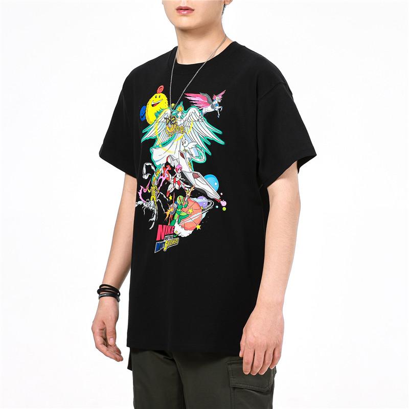 Nike Sport Running Casual Print Crew Neck Short Sleeve T-Shirt Men Tops Black DM7917-010