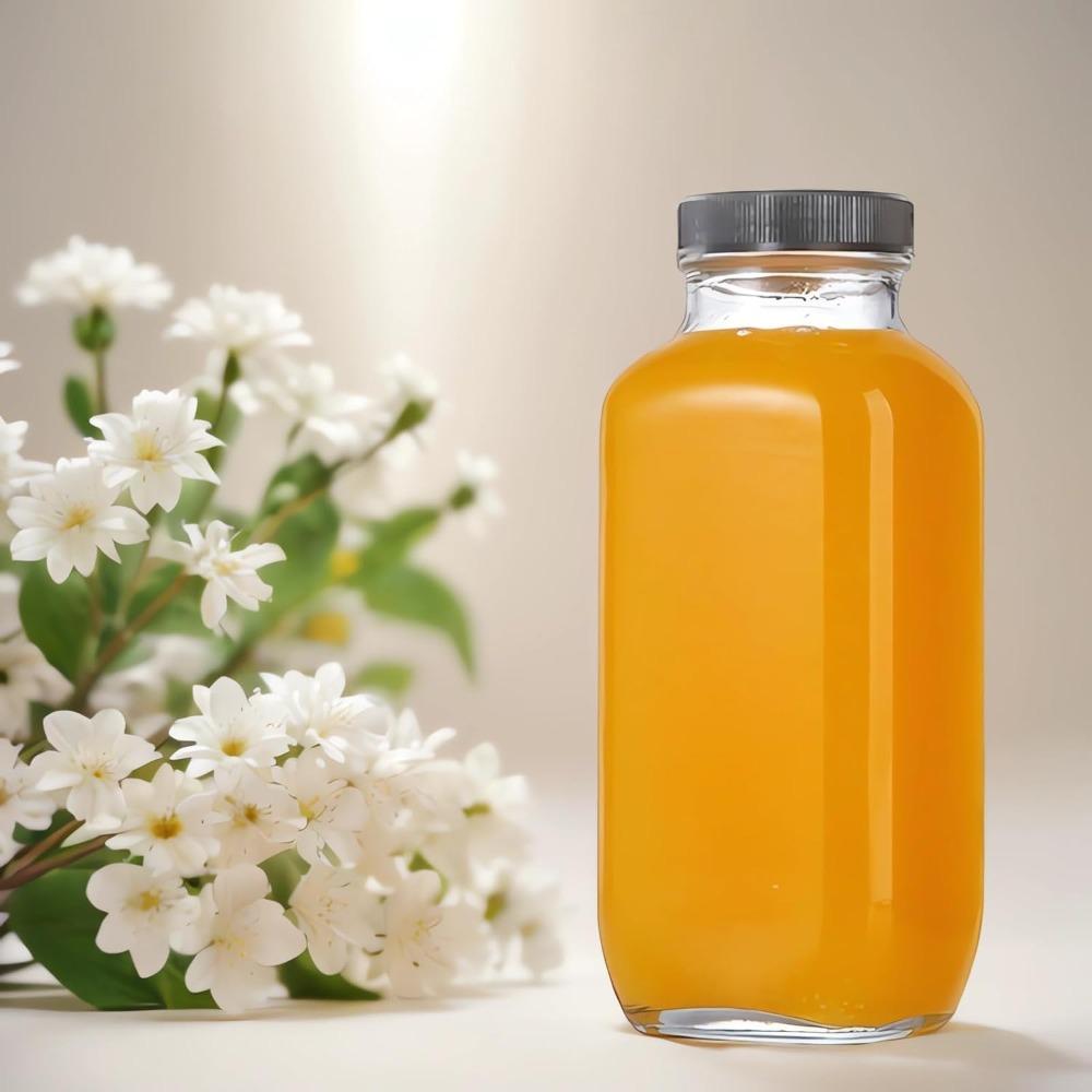 8pcs 16oz Glass Juice Bottles with 8pcs Lids - Reusable Juicing Bottles Glass Drinking Jars Containers with Airtight Lids & Cleaning Brush