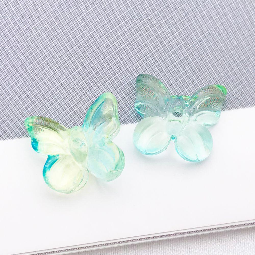 Set of 30 Colorful Transparent Glass Butterfly Charms for DIY Jewelry and Crafting