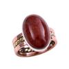 Natural Red Jasper Gemstone 925 Solid Sterling Silver Two Tone Ring Size 6 S9U68