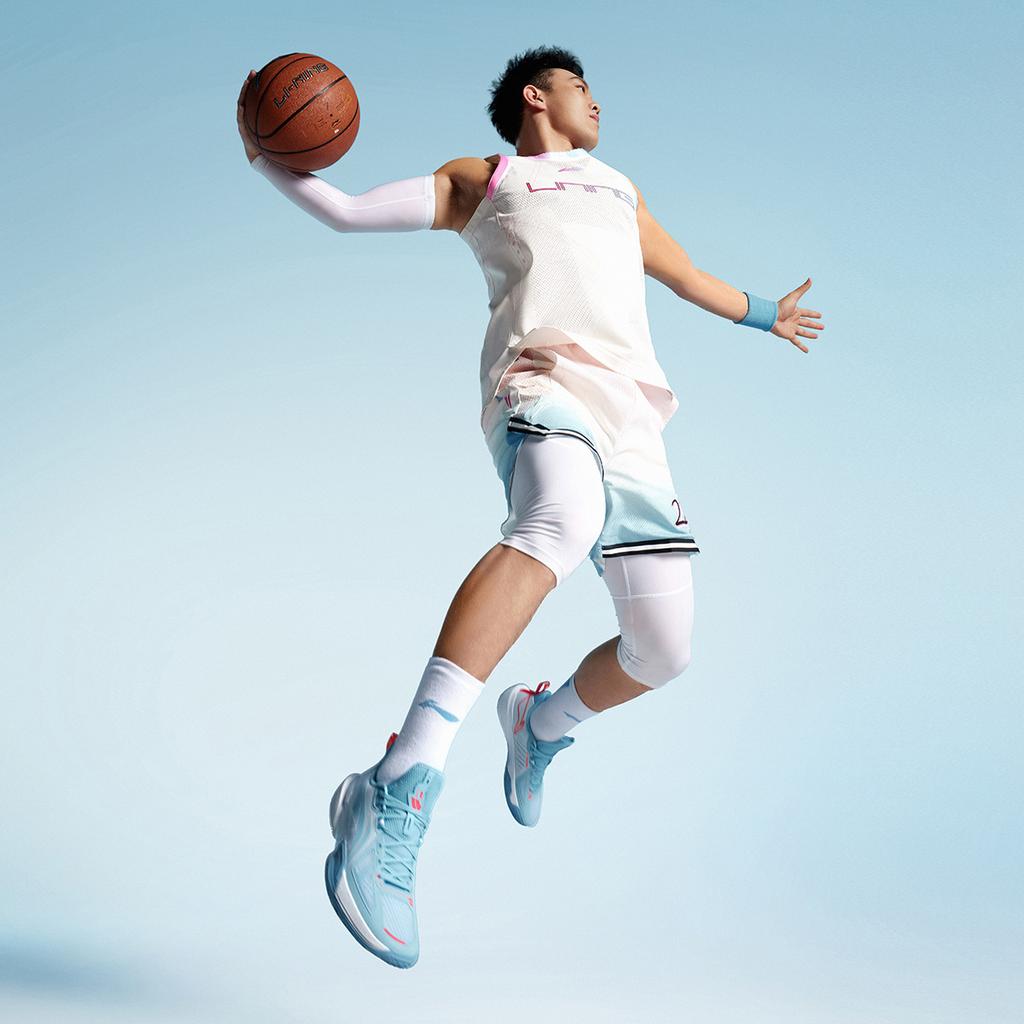 Li Ning Light Speed 2 Cushioning Slip Resistant Abrasion Resistant Breathable Low Top Basketball Shoes Men's Blue White ABPU023-4