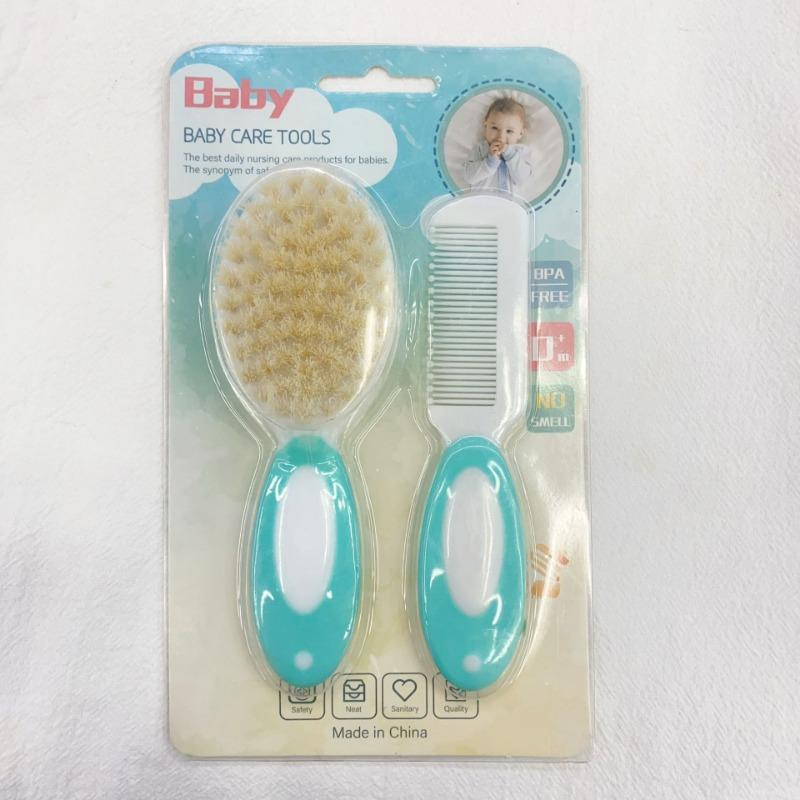 2Pcs/set baby comb brush care set, baby shampoo  soft hair comb to remove fetal ringworm, cleaning brush