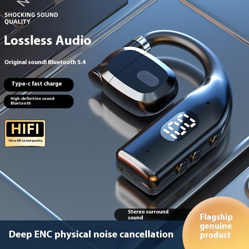 Digital Display Large Battery Wireless Bluetooth Headset Hanging Ear Game Sports Headset Suitable for Apple Android Huawei
