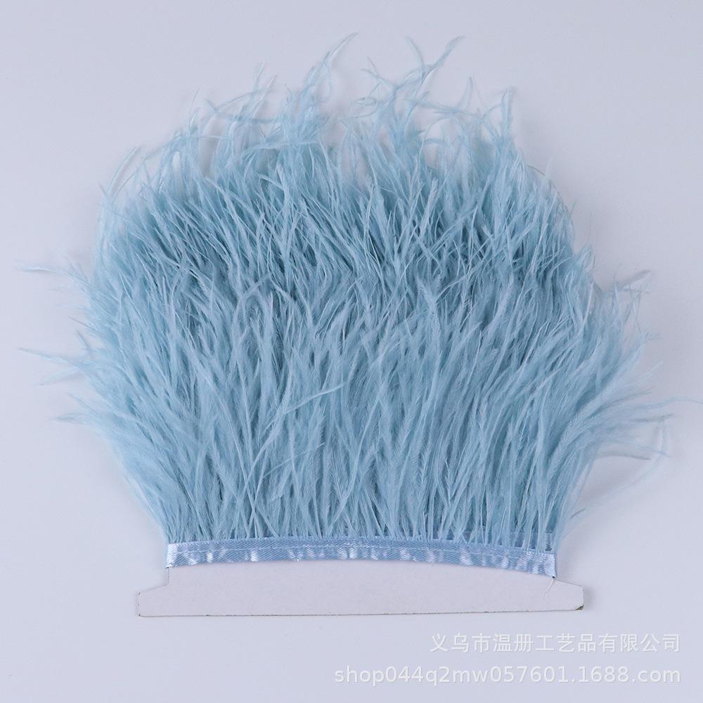 8-10Cm Ostrich Trim Khaki Feather Ribbon Fringe For Sewing High Quality Plumas Crafts Costumes Party Decoration