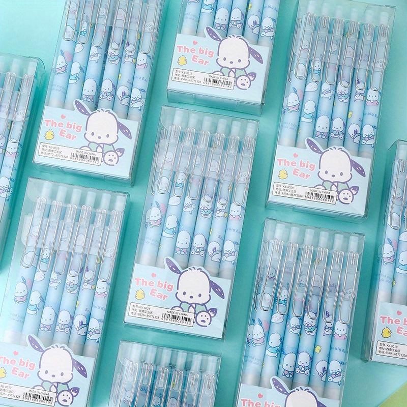 Back To School Season 144Pcs 0.5mm A/B Style Charming Blue Cartoon Dog Pattern Black Neutral Pen, Cute Office Signature Pen, Smooth Writing Student Te